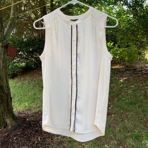 Ann Taylor sleeveless button down blouse size XSP
